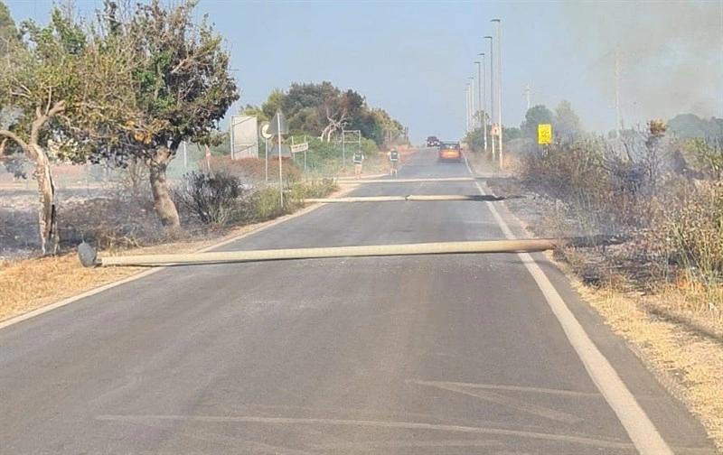 Lavocedimanduria It Manduria Incendio Abbatte I Pali Della Pubblica