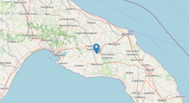 Lieve scossa di terremoto epicentro a Oria