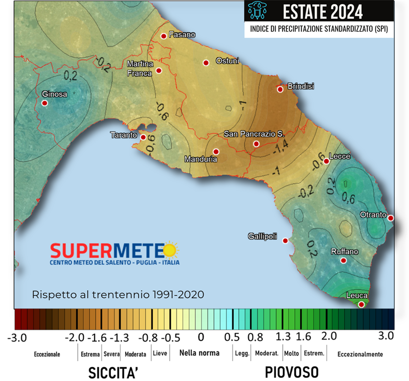 La mappa della piovosità