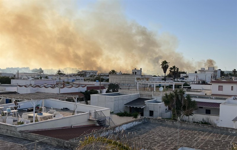 Incendio a San Pietro in Bevagna