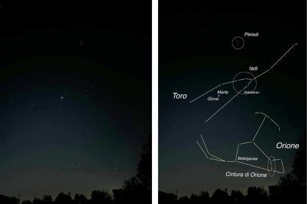 Le costellazioni nel cielo sopra Archignano, Manduria, agosto 2024