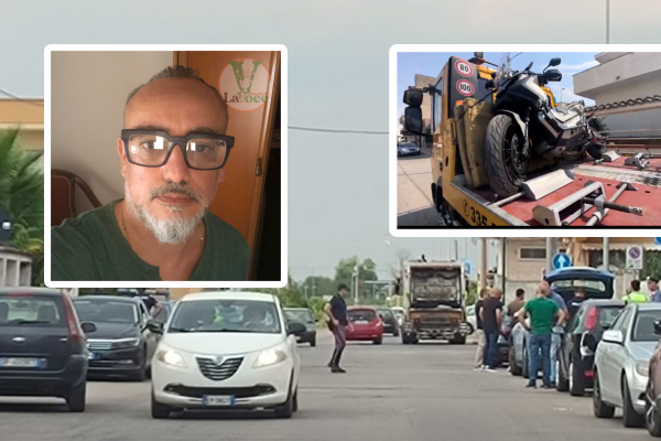 Nel riquadro Pasquale Dinoi e la moto che lo ha investito Nel riquadro Pasquale Dinoi e la moto che lo ha investito