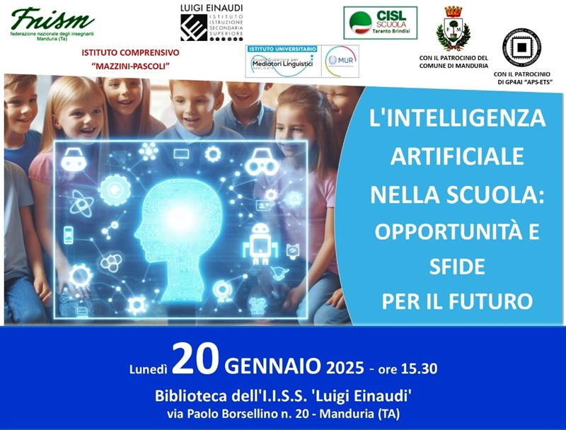 L’intelligenza artificiale nelle scuole, se ne discute all’Einaudi 