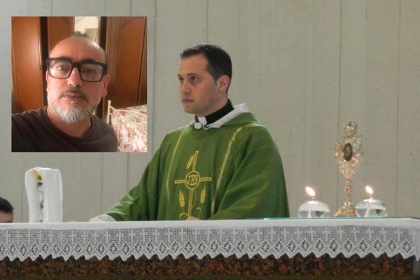 Il netturbino Pasquale con le parole dell'omelia di don Dario