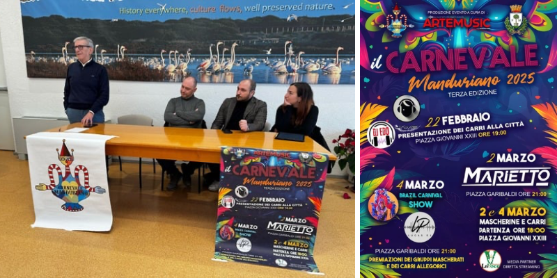 Presentati i tre giorni del Carnevale manduriano 