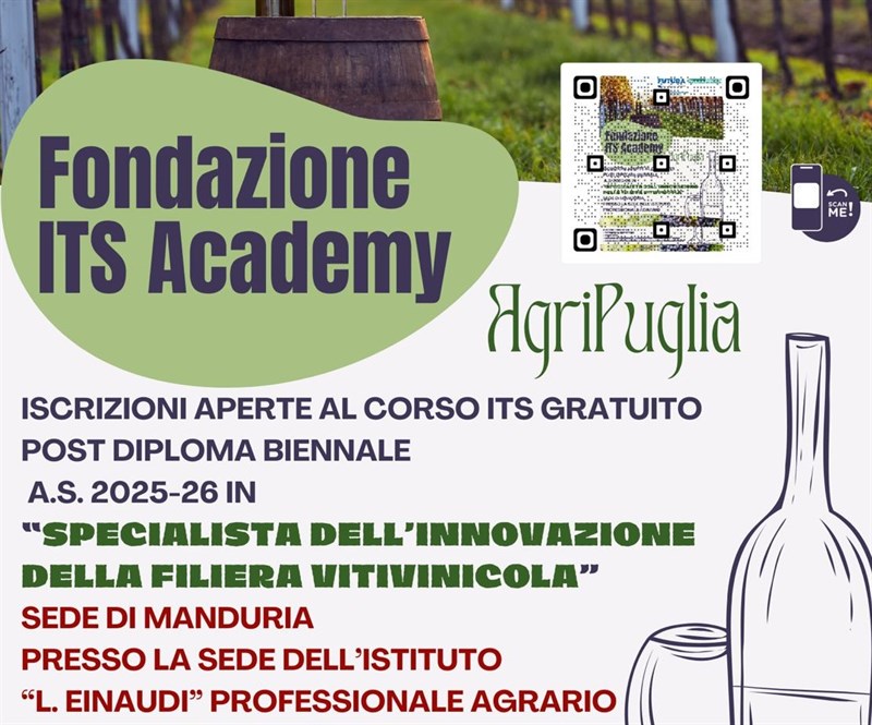Agrario Einaudi, al via le iscrizioni per specialisti della filiera vitivinicola 