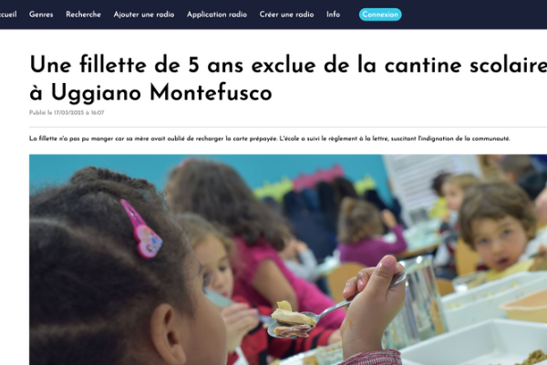 La notizia della bimba senza mensa letta anche in Francia