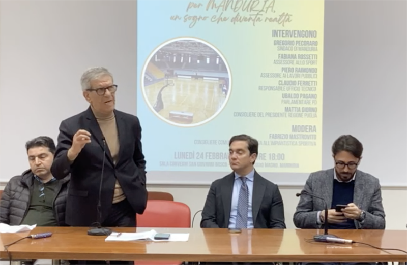 Pecoraro ringrazia il Pd e annuncia: il Palazzetto entro dicembre 2026