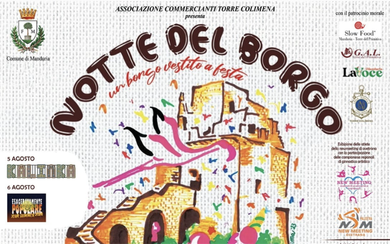 Seconda edizione "La notte del borgo" a Torre Colimena, il programma