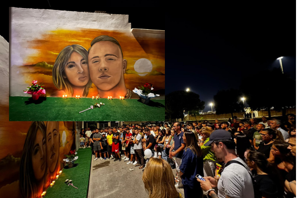 Il murale di Anita e Paolo inaugurato ieri a Sava