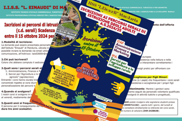 Novità all’Einaudi: i corsi serali con i propri figli minori