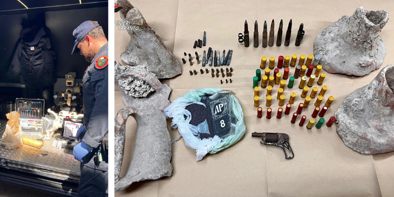 Deteneva tritolo, una pistola con munizioni e reperti archeologici, un arresto a Sava