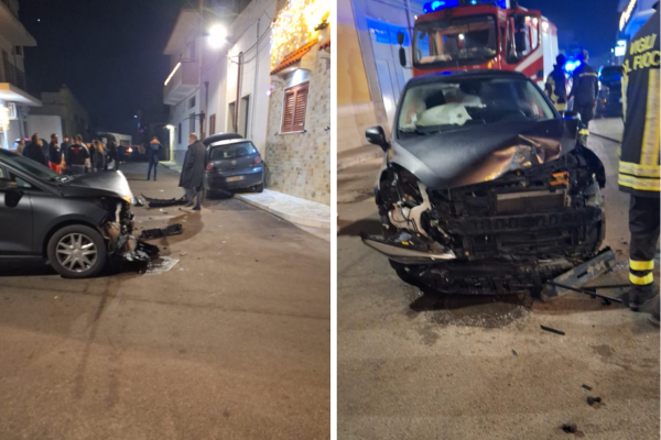 Scontro tra due auto con quattro giovani a bordo